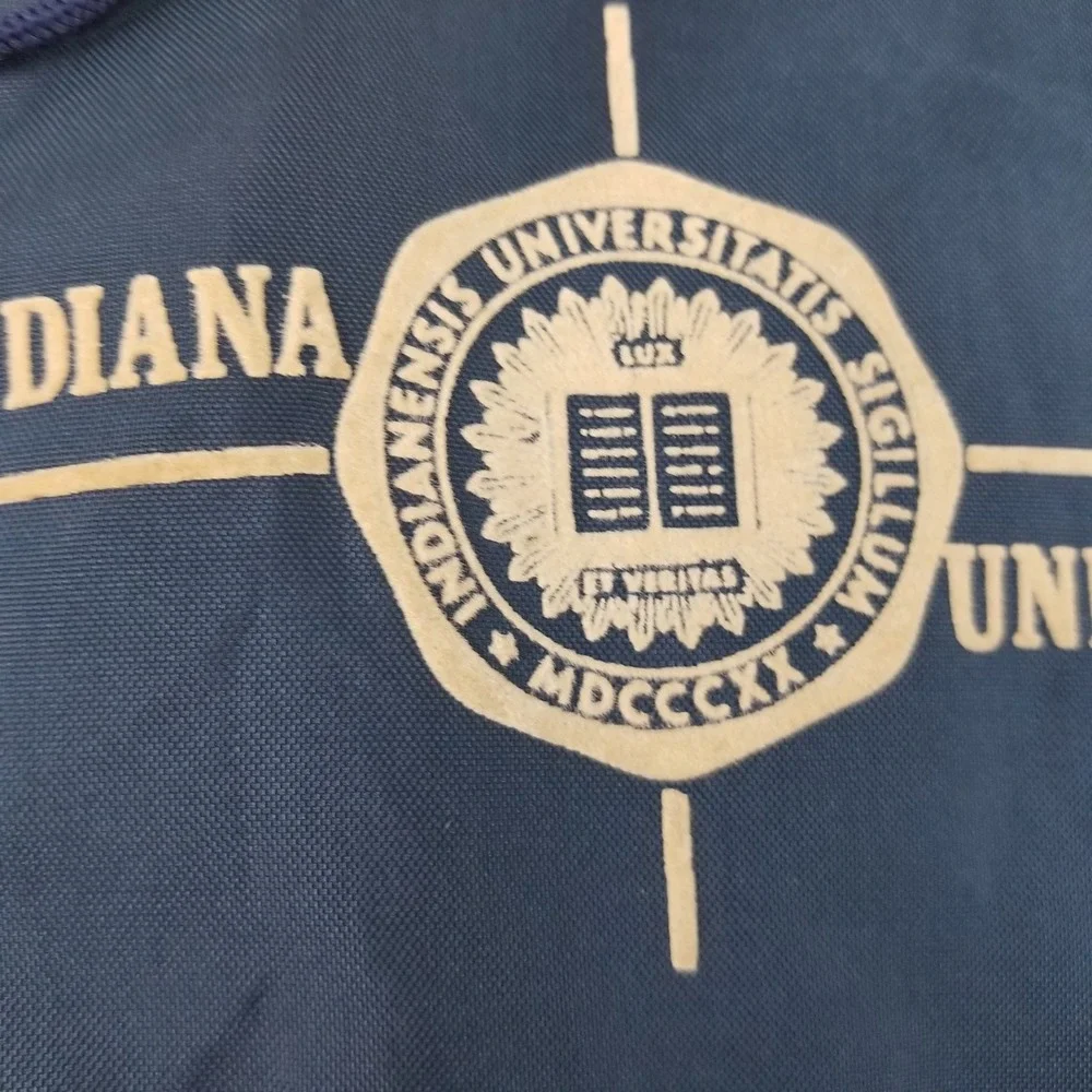 Artex Jacket Mens L Blue Indiana University 70s Vintage Nylon Windbreaker Hooded